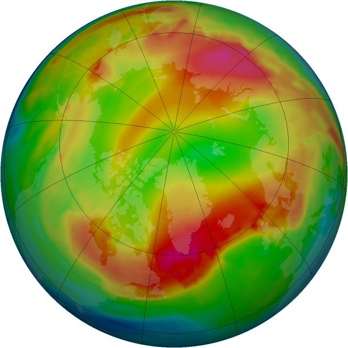 Arctic ozone map for 11 January 2015